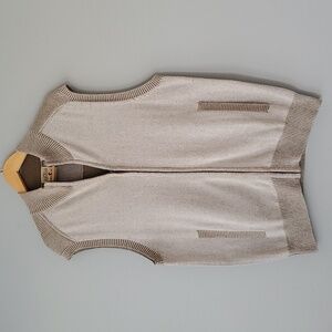 Red Head Brand Co Tan Brown Zip Up Sleeveless Sweater Mens Large